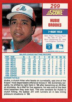 1990 Score - Promos #299 Hubie Brooks Back