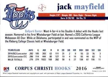 2016 Grandstand Corpus Christi Hooks #16 Jack Mayfield Back