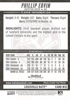 2017 Choice Louisville Bats #12 Phillip Ervin Back