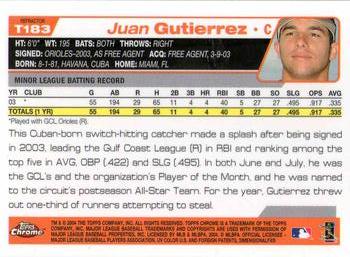 2004 Topps Traded & Rookies - Chrome Refractors #T183 Juan Gutierrez Back