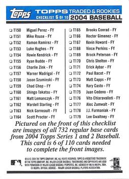 2004 Topps Traded & Rookies - Checklists Puzzle Blue Backs #6 Checklist 6 of 10 Back