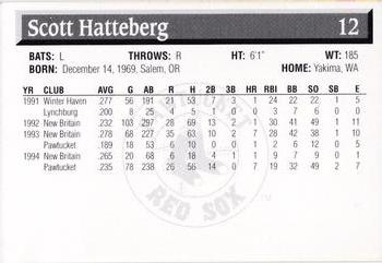 1995 Pawtucket Red Sox #12 Scott Hatteberg Back