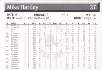 1995 Pawtucket Red Sox #27 Mike Hartley Back