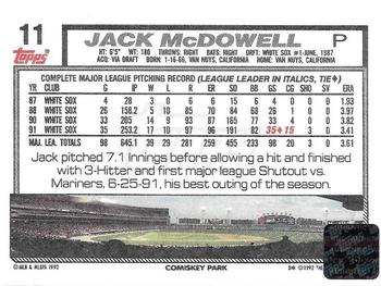 2004 Topps Originals Signature Edition #11 Jack McDowell Back