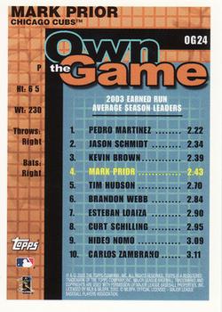 2004 Topps - Own the Game #OG24 Mark Prior Back
