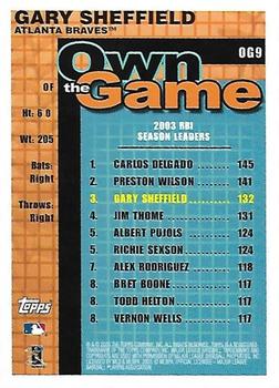2004 Topps - Own the Game #OG9 Gary Sheffield Back