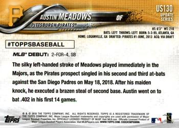 2018 Topps Update #US130 Austin Meadows Back