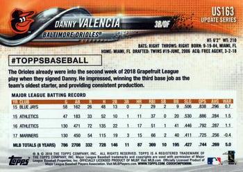 2018 Topps Update #US163 Danny Valencia Back