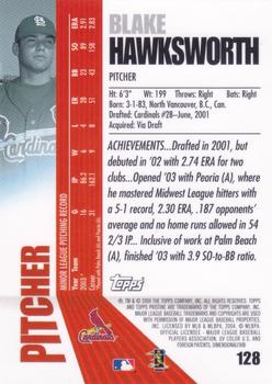 2004 Topps Pristine #128 Blake Hawksworth Back