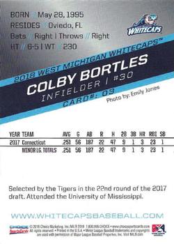 2018 Choice West Michigan Whitecaps #03 Colby Bortles Back