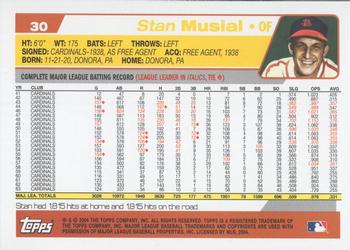 2004 Topps Retired Signature Edition #30 Stan Musial Back