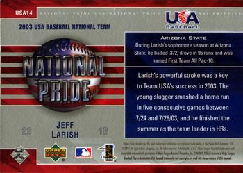 2004 Upper Deck - National Pride #USA14 Jeff Larish Back
