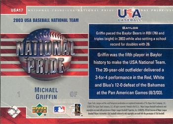 2004 Upper Deck - National Pride #USA17 Michael Griffin Back