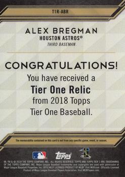 2018 Topps Tier One - Tier One Relics #T1R-ABR Alex Bregman Back