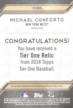2018 Topps Tier One - Tier One Relics #T1R-MCO Michael Conforto Back