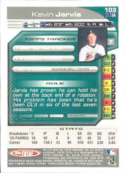 2004 Topps Total #103 Kevin Jarvis Back