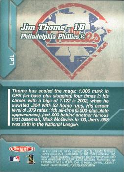2004 Topps Total - Total Production #TP7 Jim Thome Back