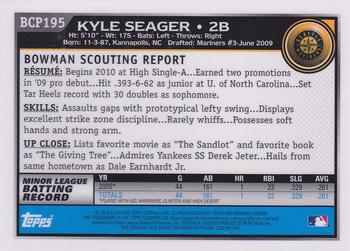 2010 Bowman Chrome - Prospects Autographs #BCP195 Kyle Seager Back