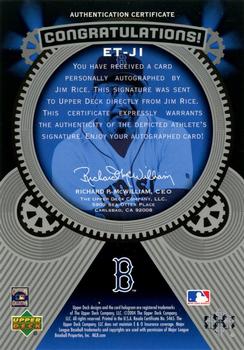 2004 Upper Deck Etchings - Etched in Time Autograph Blue #ET-JI Jim Rice Back