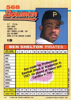1992 Bowman #568 Ben Shelton Back