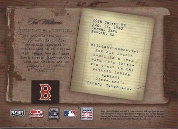 2005 Leaf Limited - Biography Materials #NNO Ted Williams Back