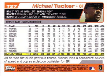 2004 Topps Traded & Rookies #T27 Michael Tucker Back