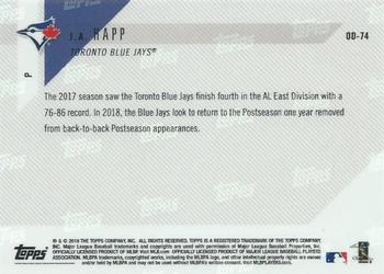 2018 Topps Now Road to Opening Day Toronto Blue Jays #OD-74 J.A. Happ Back