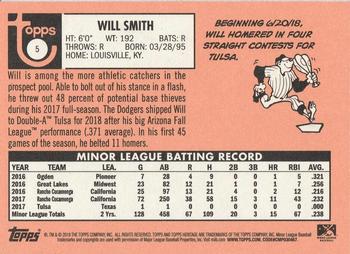2018 Topps Heritage Minor League #5 Will Smith Back