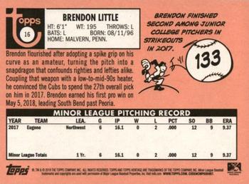 2018 Topps Heritage Minor League #16 Brendon Little Back