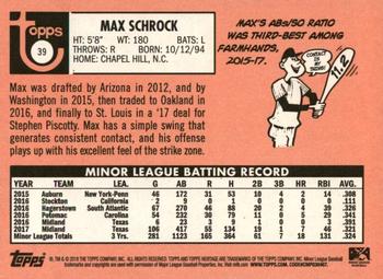 2018 Topps Heritage Minor League #39 Max Schrock Back