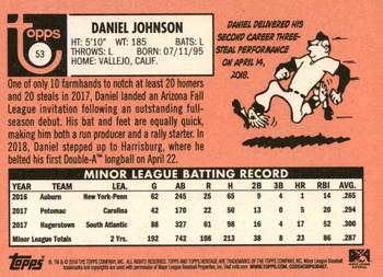 2018 Topps Heritage Minor League #53 Daniel Johnson Back