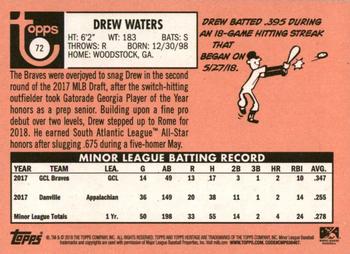 2018 Topps Heritage Minor League #72 Drew Waters Back