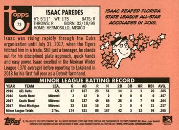 2018 Topps Heritage Minor League #73 Isaac Paredes Back