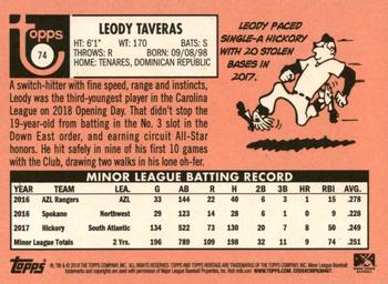 2018 Topps Heritage Minor League #74 Leody Taveras Back