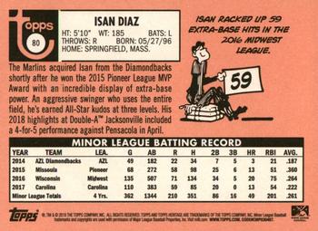 2018 Topps Heritage Minor League #80 Isan Diaz Back
