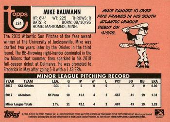 2018 Topps Heritage Minor League #134 Mike Baumann Back