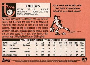 2018 Topps Heritage Minor League #141 Kyle Lewis Back
