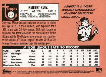 2018 Topps Heritage Minor League #217 Keibert Ruiz Back