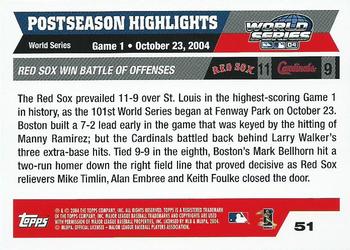 2004 Topps World Champions Boston Red Sox #51 Mark Bellhorn Back