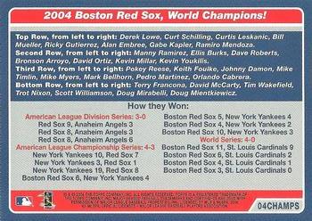 2004 Topps World Champions Boston Red Sox #NNO Boston Red Sox Jumbo Back