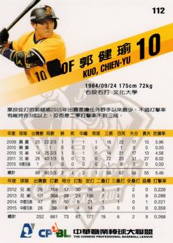 2015 CPBL #112 Chien-Yu Kuo Back
