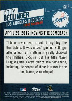 2018 Topps - Cody Bellinger Highlights #CB-2 April 29, 2017: Keying the Comeback Back