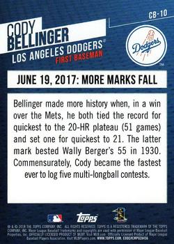 2018 Topps - Cody Bellinger Highlights #CB-10 June 19, 2017: More Marks Fall Back
