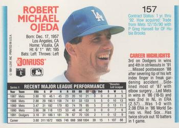 1992 Donruss #157 Bobby Ojeda Back