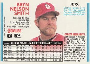 1992 Donruss #323 Bryn Smith Back