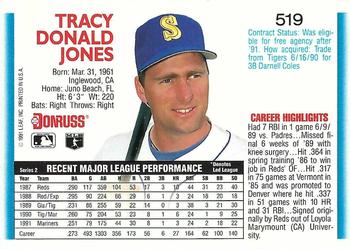1992 Donruss #519 Tracy Jones Back