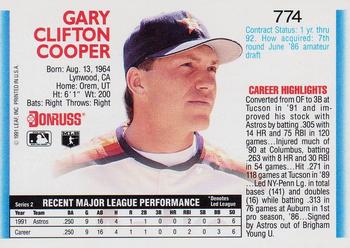 1992 Donruss #774 Gary Cooper Back