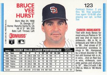 1992 Donruss #123 Bruce Hurst Back