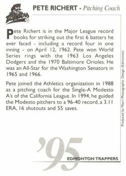 1995 Edmonton Trappers #20 Pete Richert Back