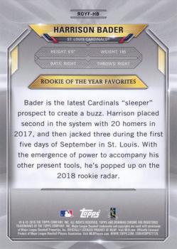 2018 Bowman - Chrome Rookie of the Year Favorites Mojo Refractor #ROYF-HB Harrison Bader Back